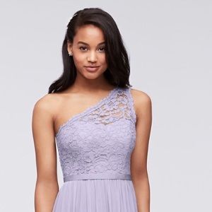 Long One Shoulder Lace Bridesmaid Dress - F17063